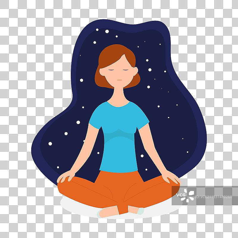 在佛罗里达以莲花坐姿冥想的女性图片素材