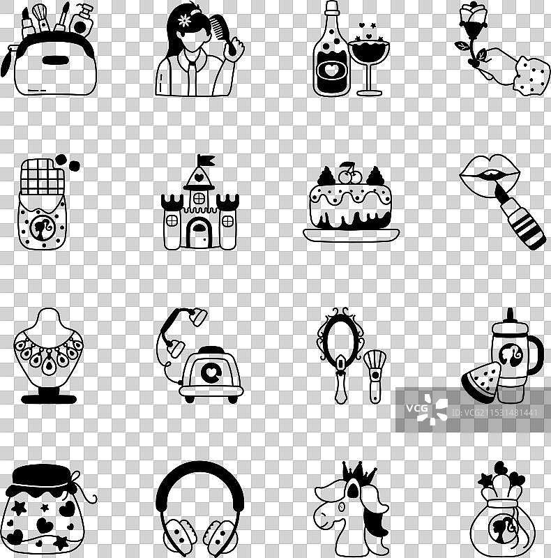 最新的芭比配饰图标集合图片素材