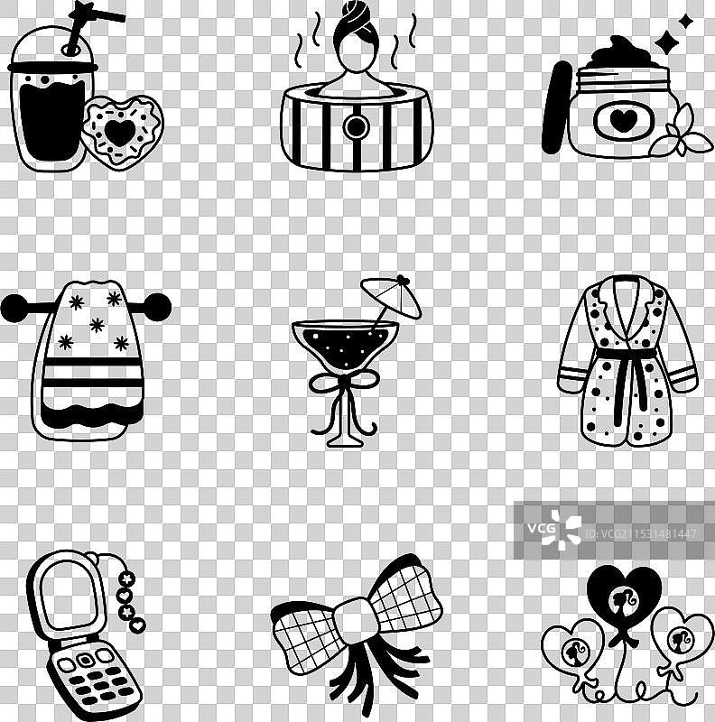 芭比图标风格的图标集图片素材