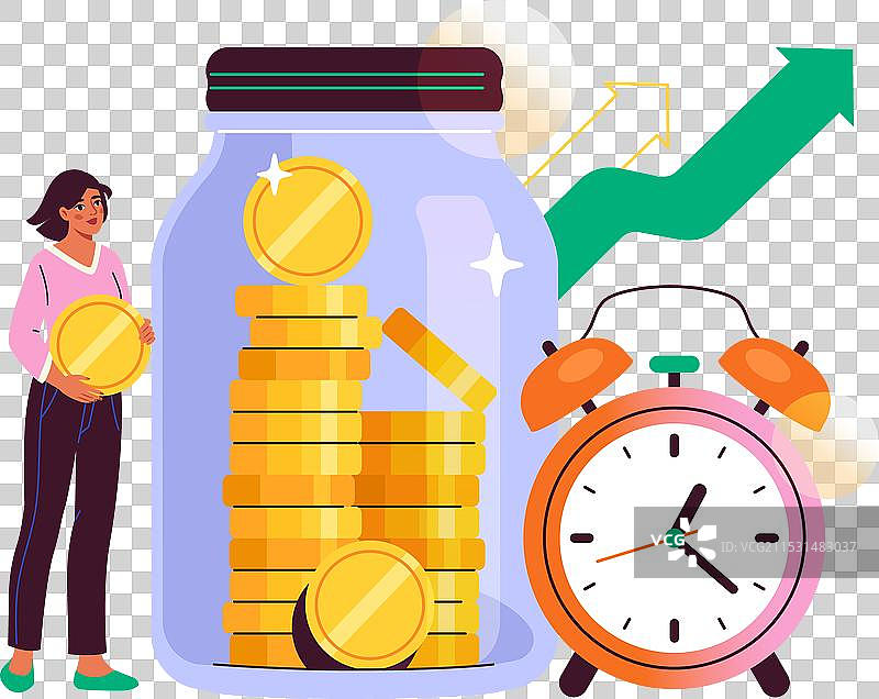 女性与长期投资概念图片素材