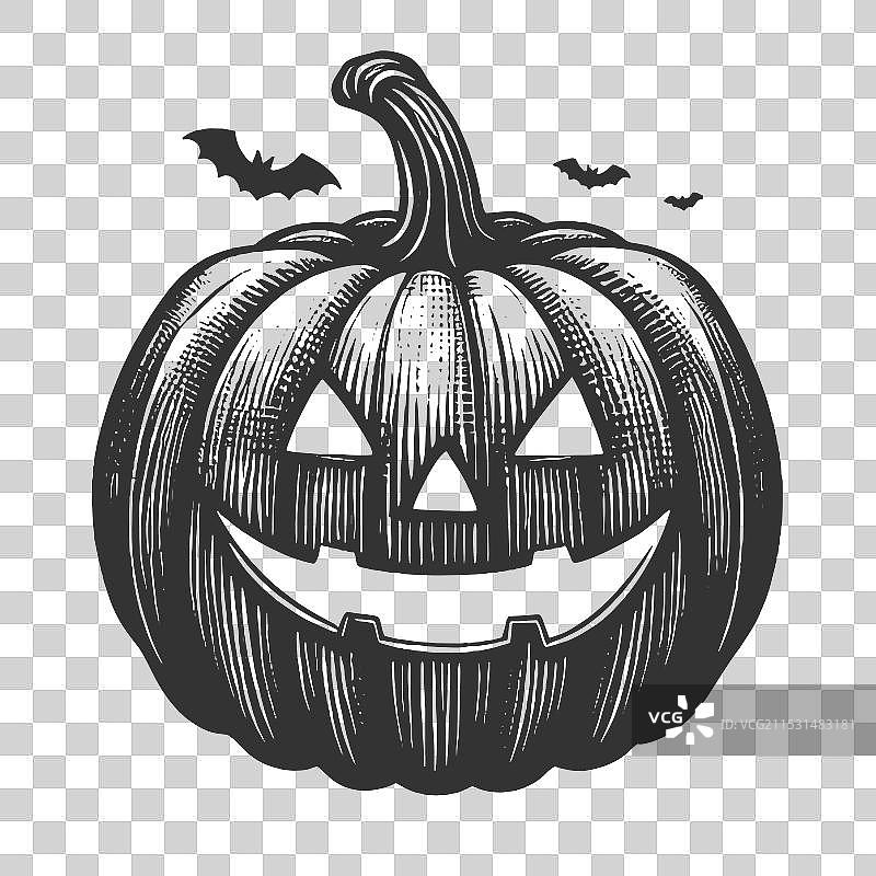 万圣节南瓜雕刻杰克灯笼图片素材