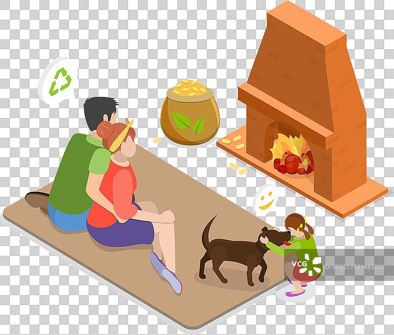 自然的三维等距平面图图片素材