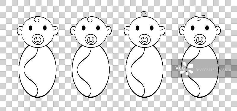 快乐的婴儿与包裹布或包裹着的样子图片素材