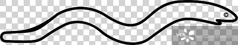 鳗鱼形状的海鲜概念轮廓图片素材