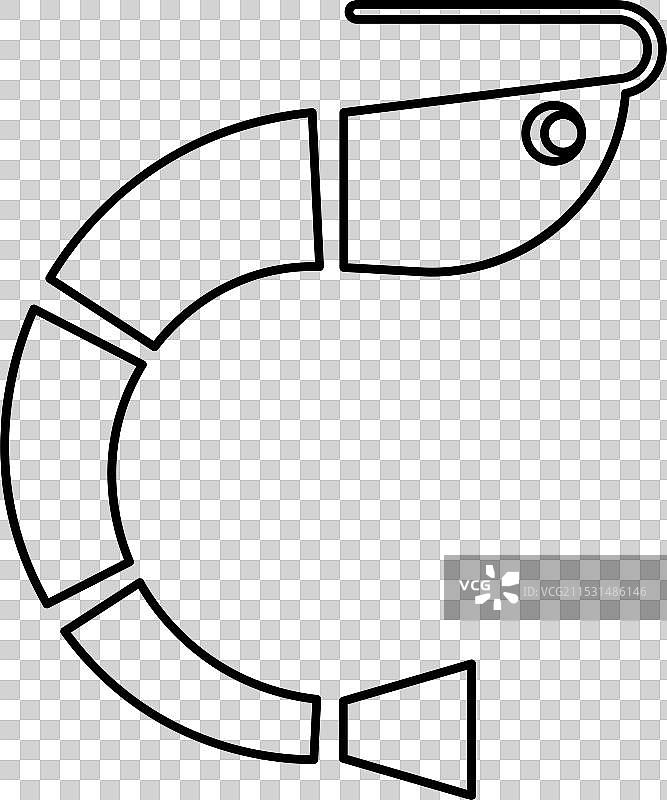 虾、对虾、虎虾食品轮廓线图标图片素材