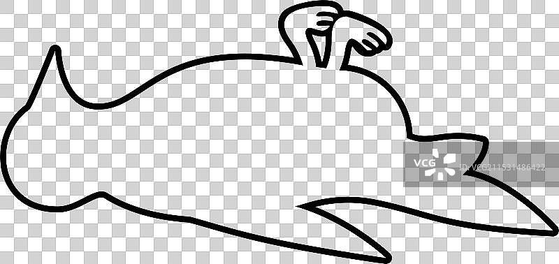 死亡鸟类危险概念轮廓线图片素材