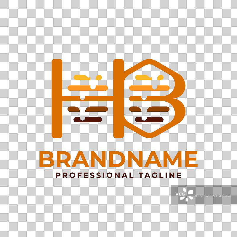 字母hb蜂巢标志，完美适合养蜂业图片素材
