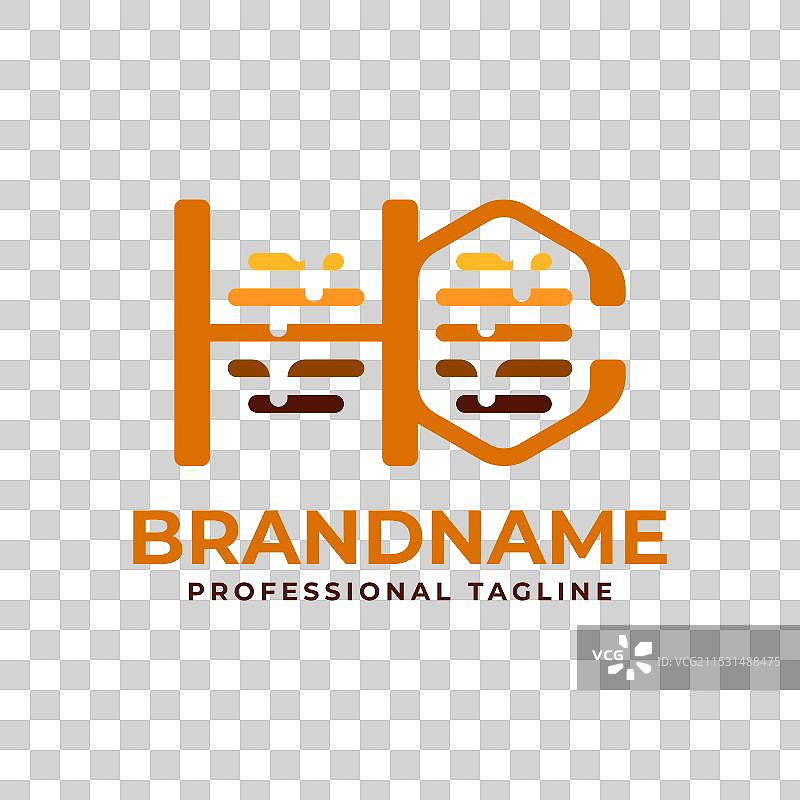 字母hc蜂巢标志，完美适合养蜂业图片素材