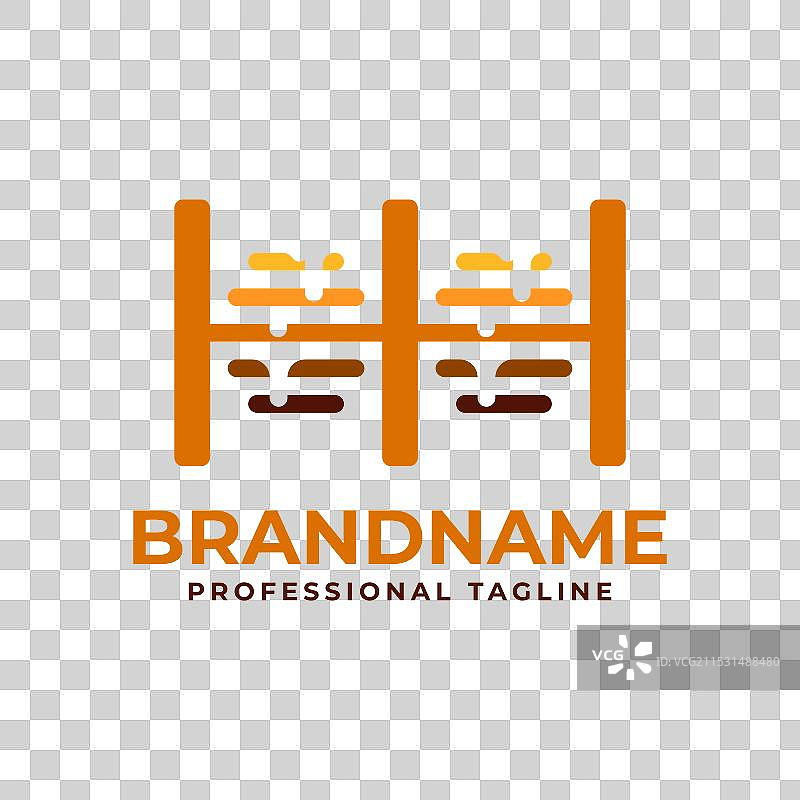 字母hh蜂巢标志，完美适合养蜂业图片素材