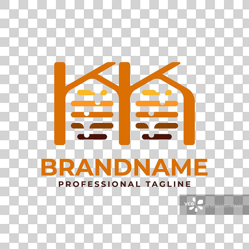 字母KK蜂巢标志，完美适合养蜂业图片素材