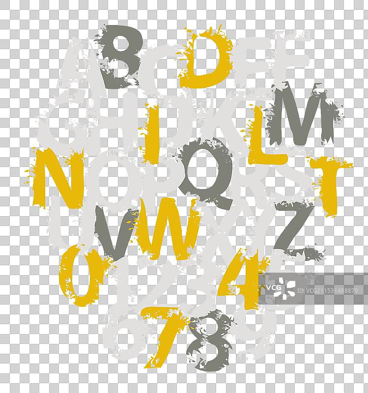 喷溅字体的字母集合图片素材