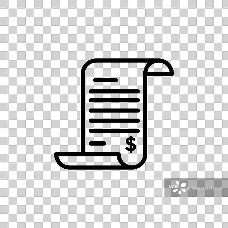 发票图标集，支付税款，收据符号，订单图片素材
