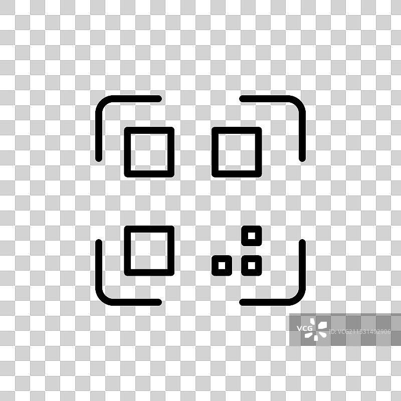 黑色二维码图标集扫描二维码图示图片素材