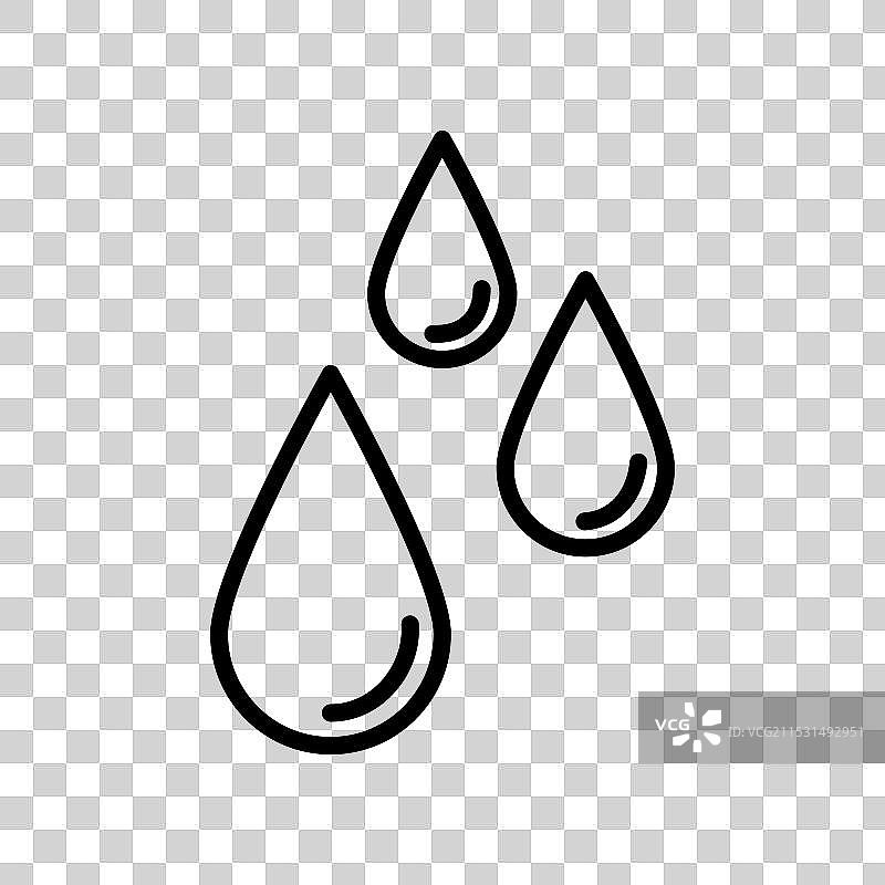 雨滴图标集，油或水滴符号图片素材