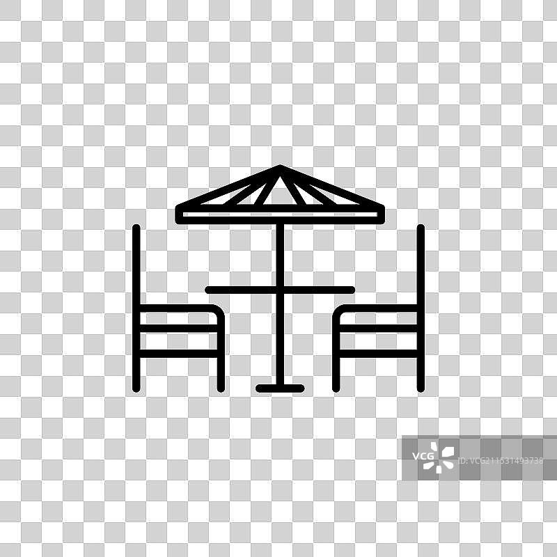 露台图标集，户外餐饮咖啡桌符号图片素材