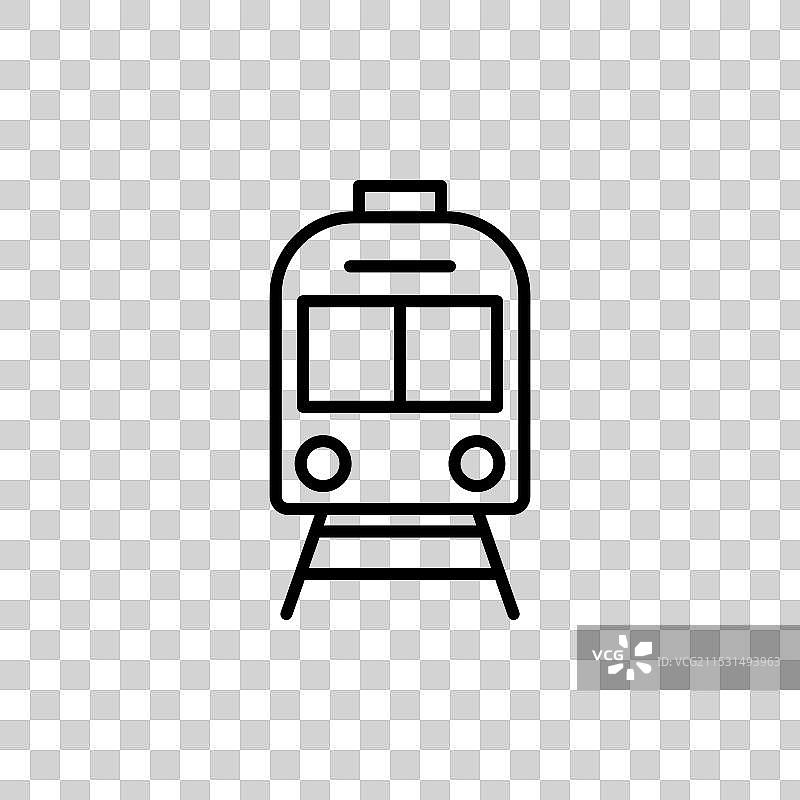 地铁或铁路符号的火车图标集图片素材