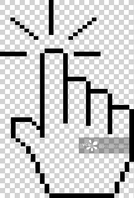 像素手形光标点击鼠标像素手形光标图片素材