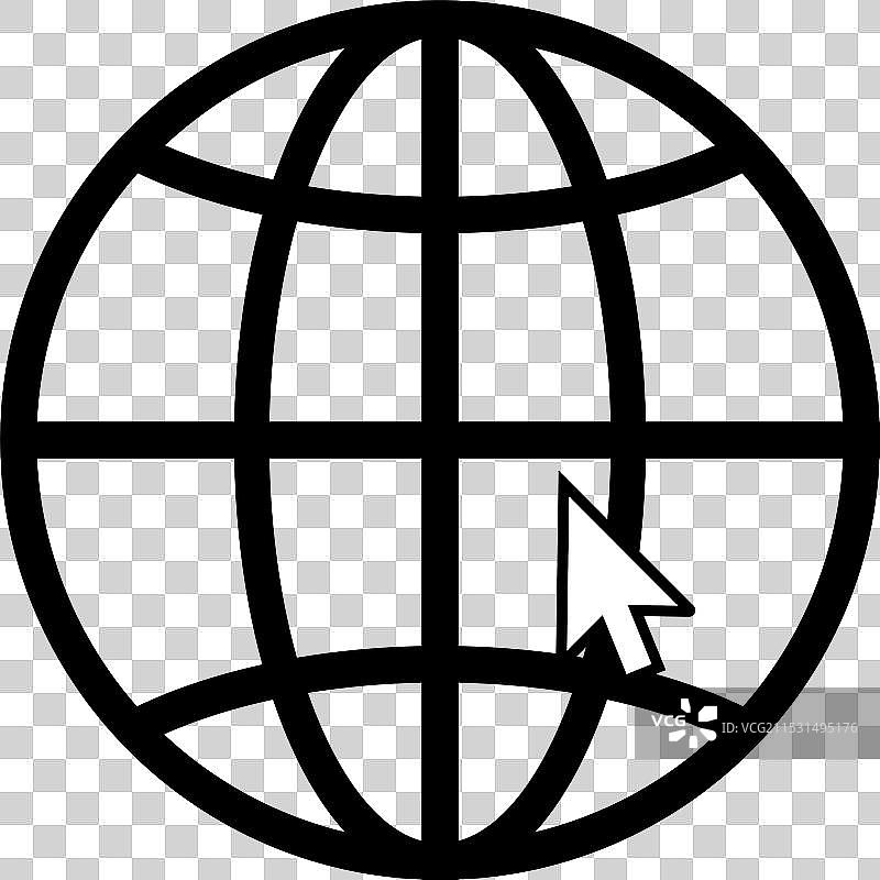 网络符号，带光标的网页访问标志图片素材