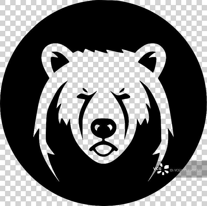 黑白孤立的熊图标图片素材