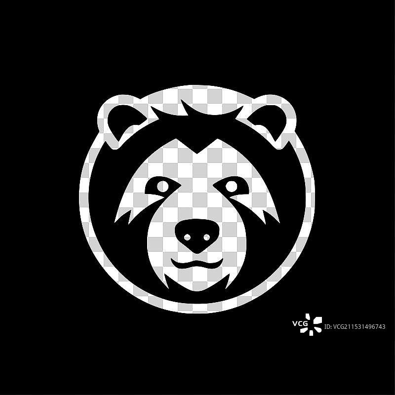 黑白孤立的熊图标图片素材