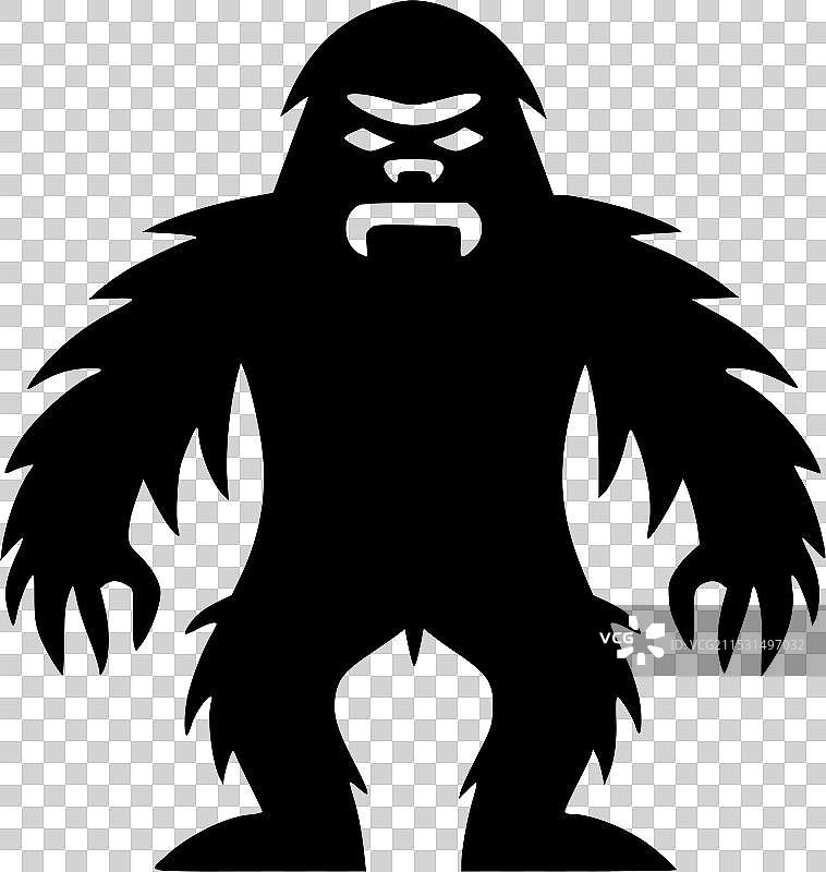 大脚怪 - 黑白孤立图标图片素材