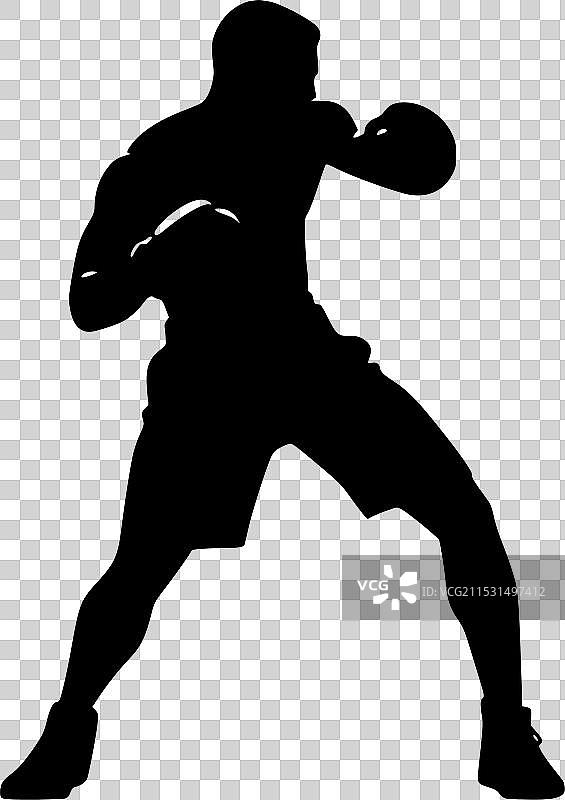 拳击 - 黑白孤立图标图片素材
