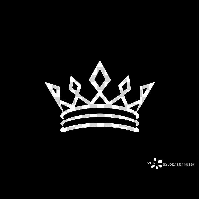 黑白孤立的王冠图标图片素材