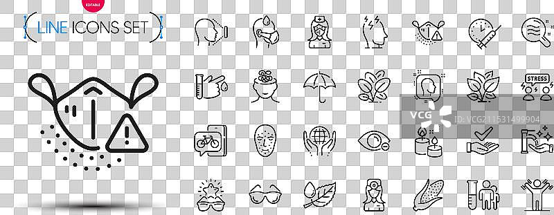 焦虑伞和皮肤状况线的组合图片素材