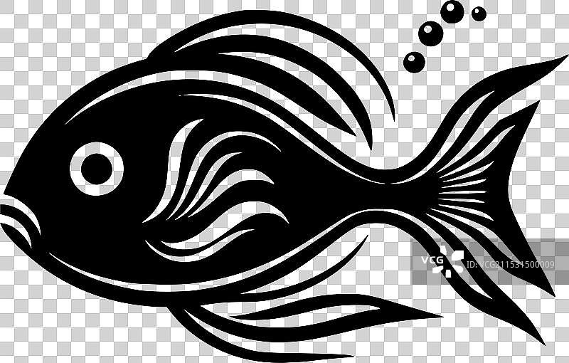 鱼 - 极简和扁平化的标志图片素材