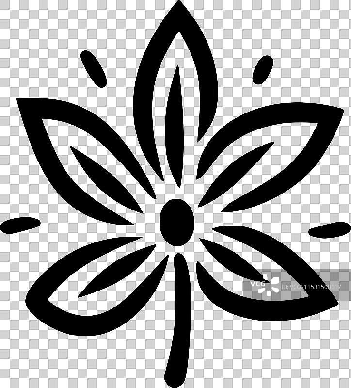 花卉 - 极简风格的平面logo图片素材