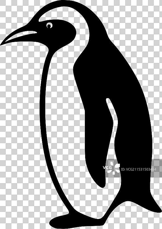 企鹅 - 黑白孤立图标图片素材