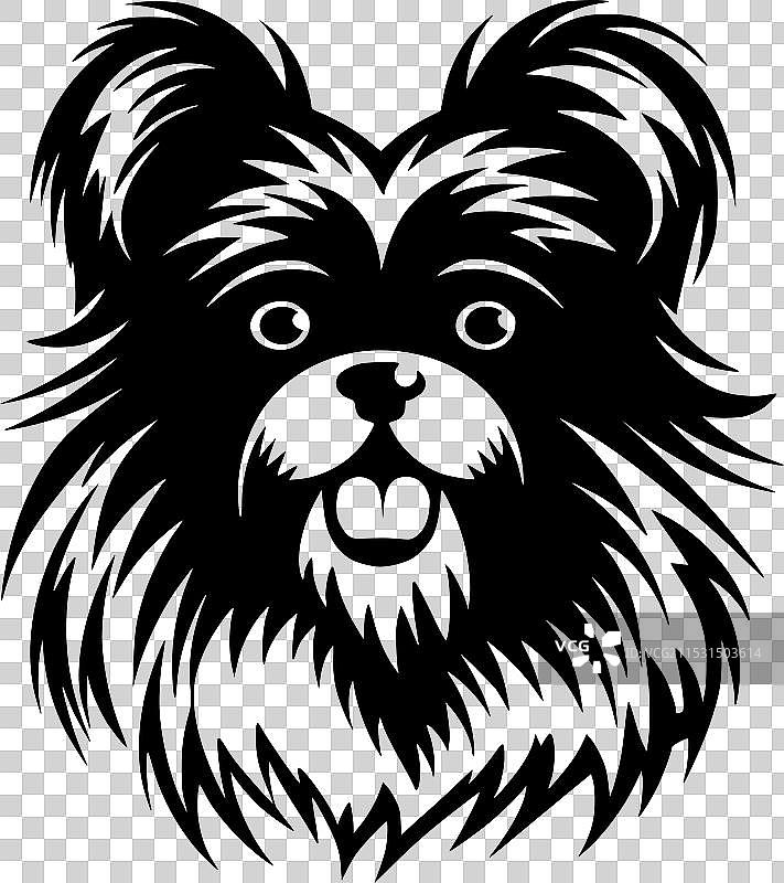 黑白博美犬图片素材