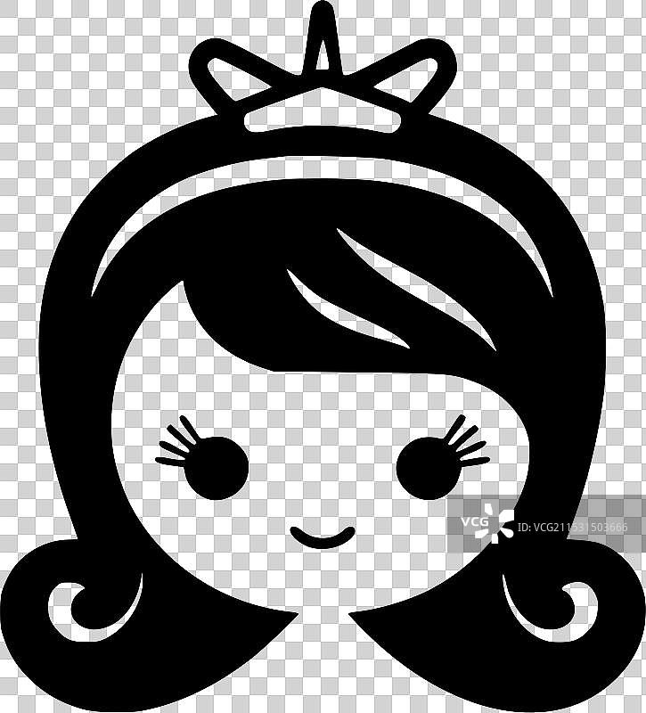 公主 - 极简风格的平面标志图片素材