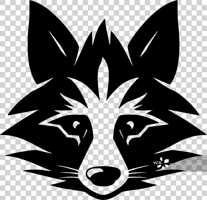 浣熊 - 黑白孤立图标图片素材