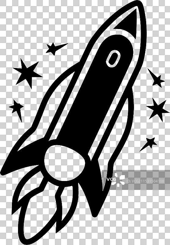 火箭 - 极简和简单的轮廓图片素材