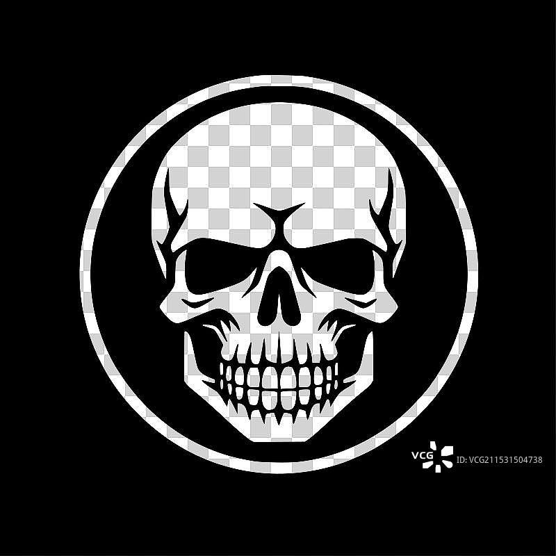 骷髅 - 高质量标志 - 适合T恤使用图片素材