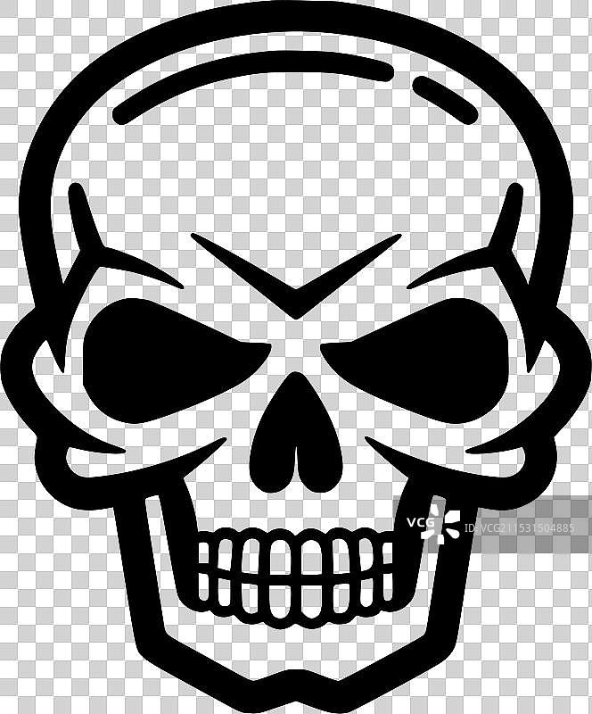 骷髅 - 黑白孤立图标图片素材