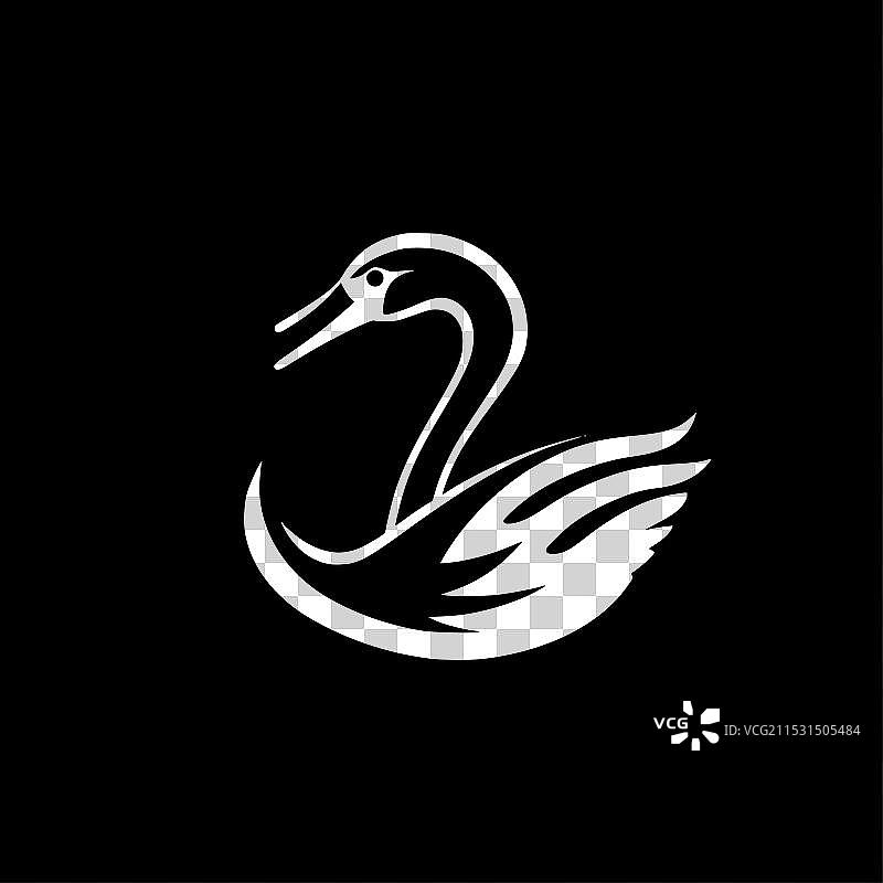 天鹅 - 黑白孤立图标图片素材