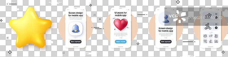 拖放领导者、跑步和播客线条图标包图片素材