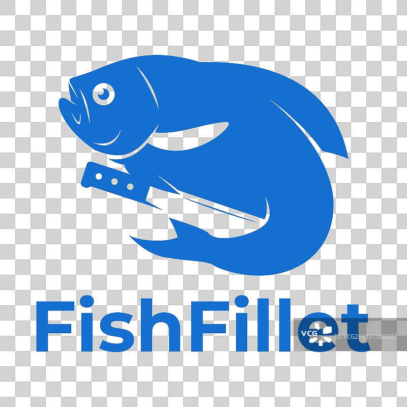 鱼片市场极简风格标志设计图片素材