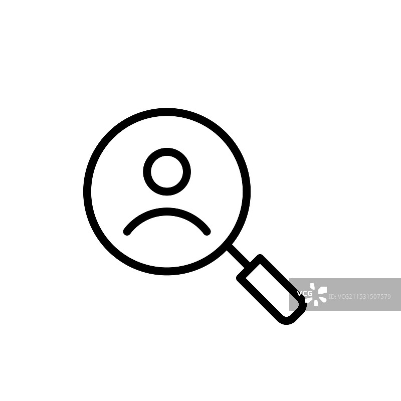 在线搜索用户，放大镜和图片素材