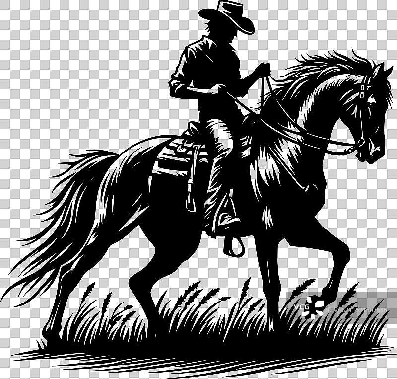 骑马牛仔剪影文件牛仔女图片素材