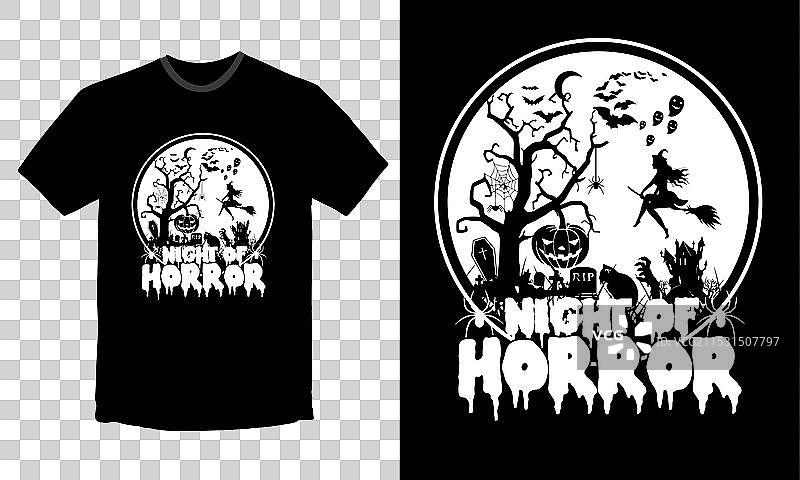 恐怖字体T恤设计图片素材