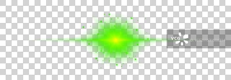 绿色水平光效镜头光晕图片素材