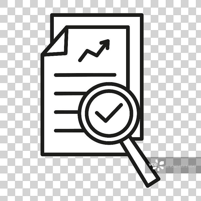 放大镜审查评估文件和图片素材