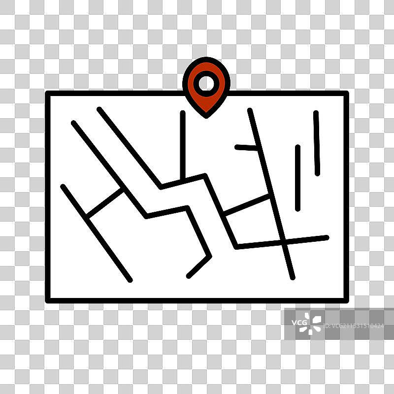 地图导航指针上的地理位置标签图片素材