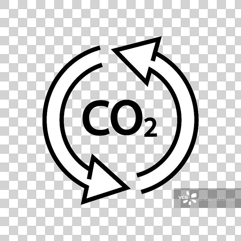 回收二氧化碳图标 碳循环平衡图片素材