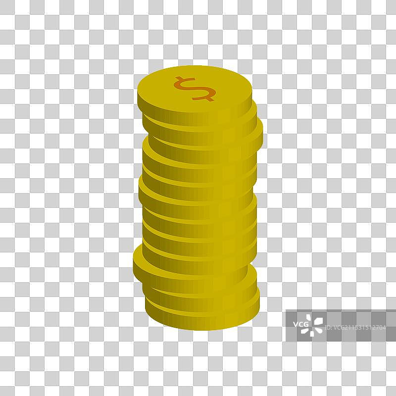 金币柱堆钱图片素材