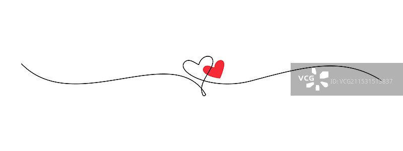 一幅连续的红色两个心形图案图片素材