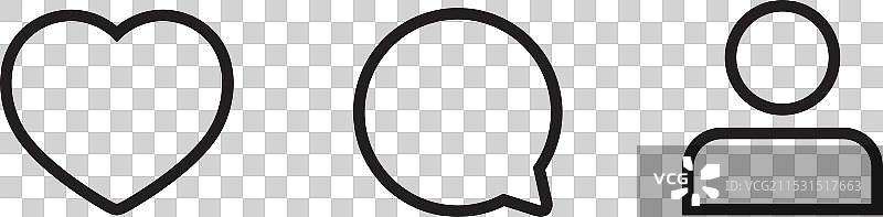 点赞、评论和关注账号图标图片素材